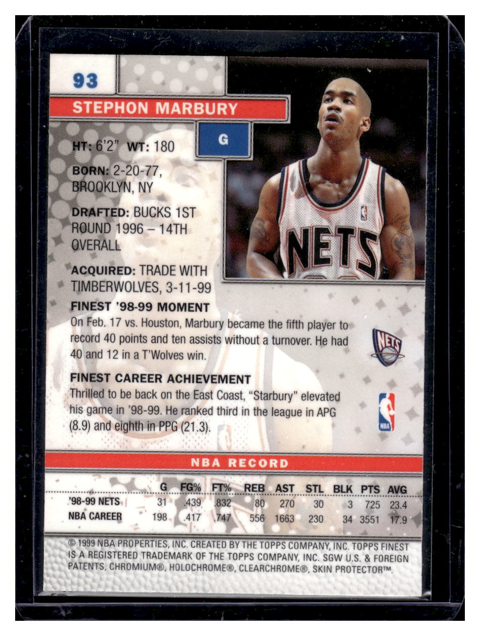 1990 Finest #93 Stephon Marbury (New Jersey Nets)