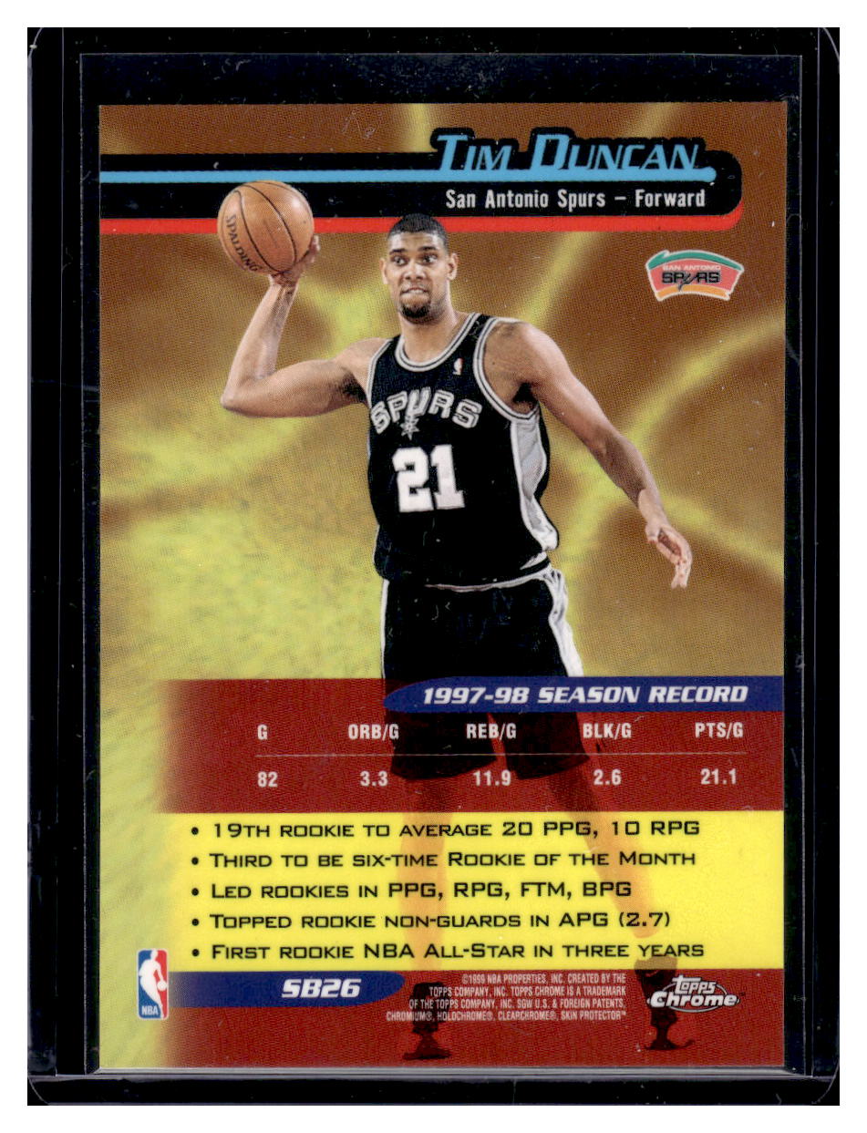 1998 Topps Chrome "Season's Best" #SB26 Tim Duncan (San Antonio Spurs)