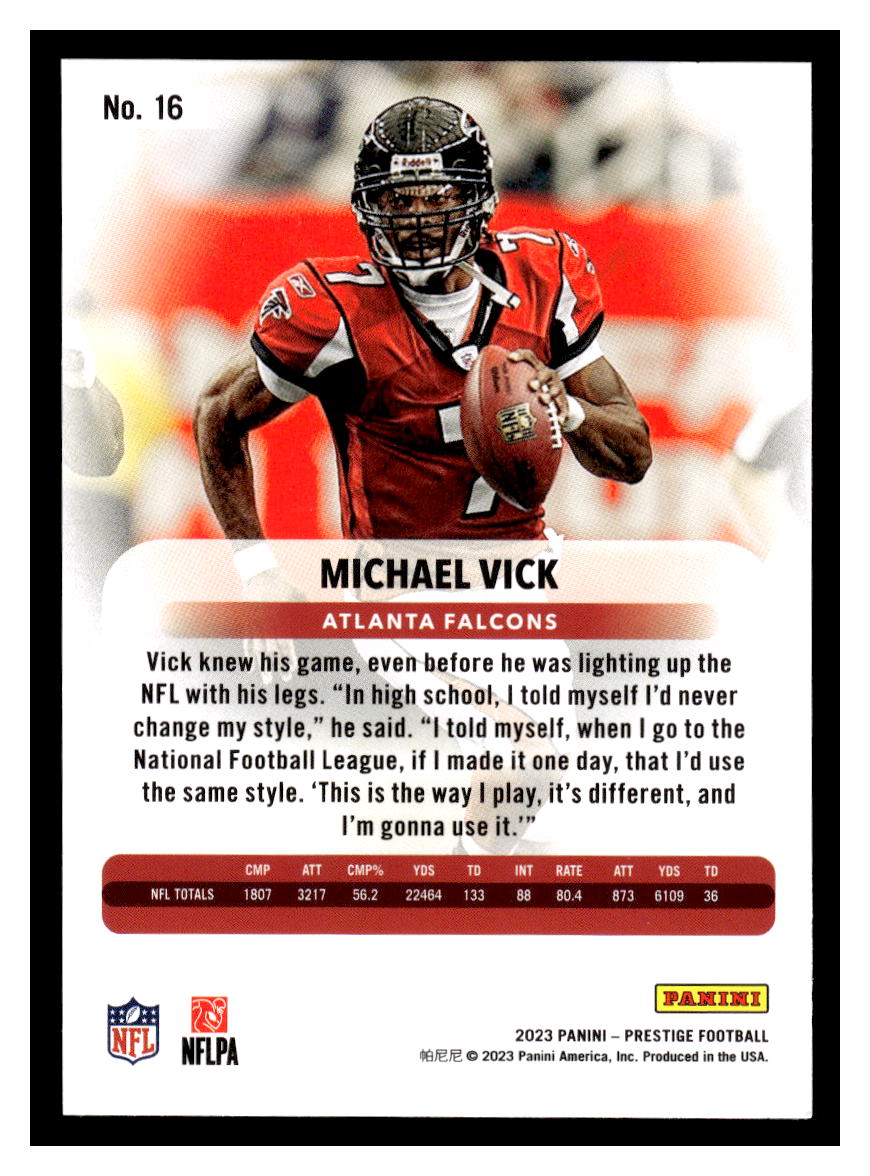 2023 Panini Prestige #16 Michael Vick (Atlanta Falcons)