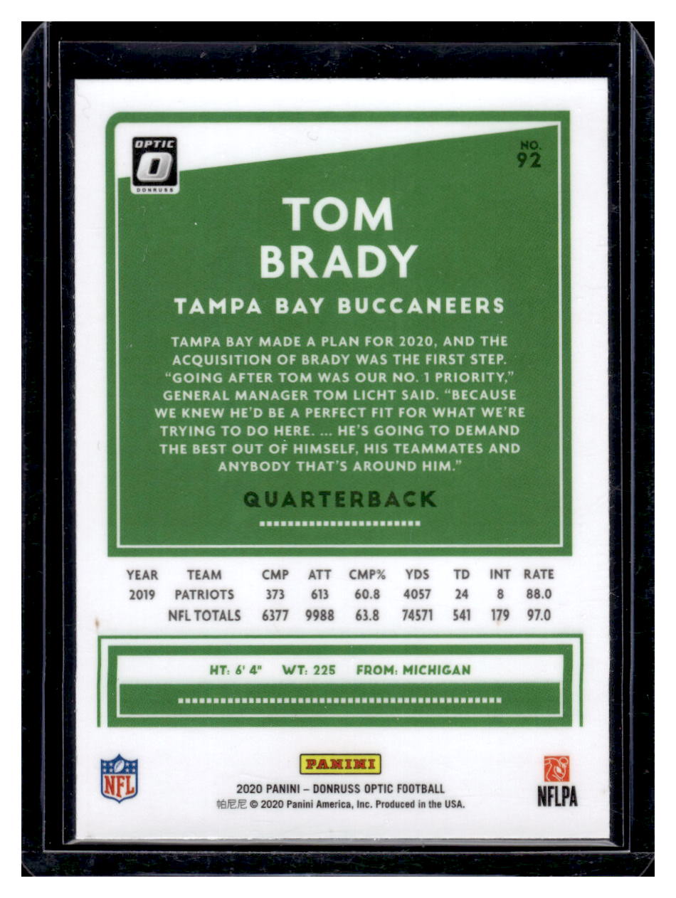 2020 Donruss Optic #92 Tom Brady (Tampa Bay Buccaneers)