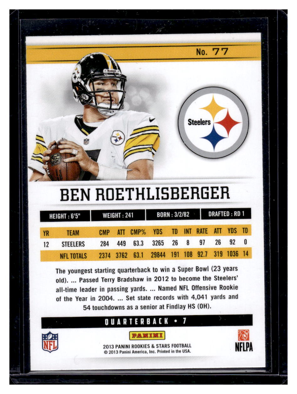 2013 Panini Rookies & Stars #77 Ben Roethlisberger (Pittsburgh Steelers)