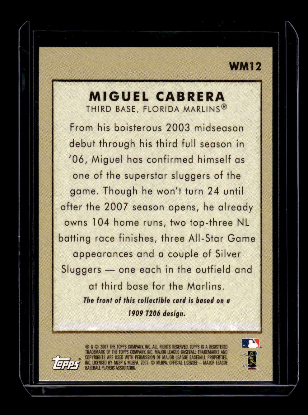 2007 Topps Wal-Mart #WM12 Miguel Cabrera (Florida Marlins)