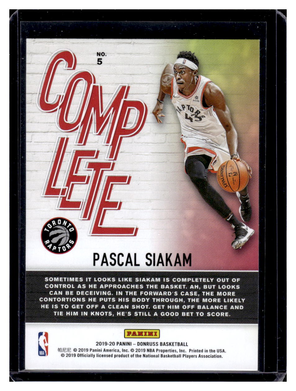 2019-20 Donruss "Complete Players" #5 Pascal Siakam (Toronto Raptors)