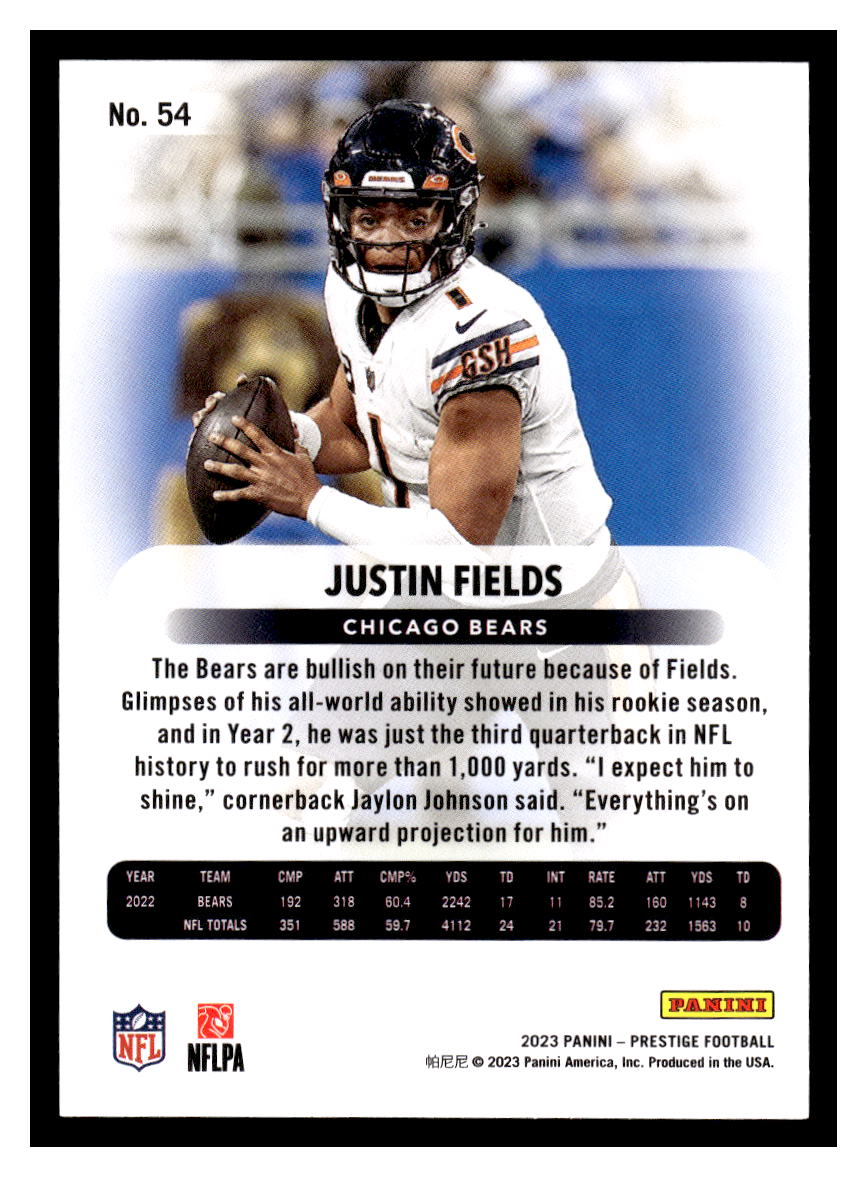 2023 Panini Prestige #54 Justin Fields (Chicago Bears)