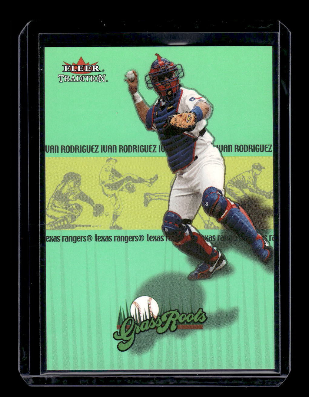 2002 Fleer Tradition Grass Roots #5 Ivan Rodriguez (Texas Rangers)