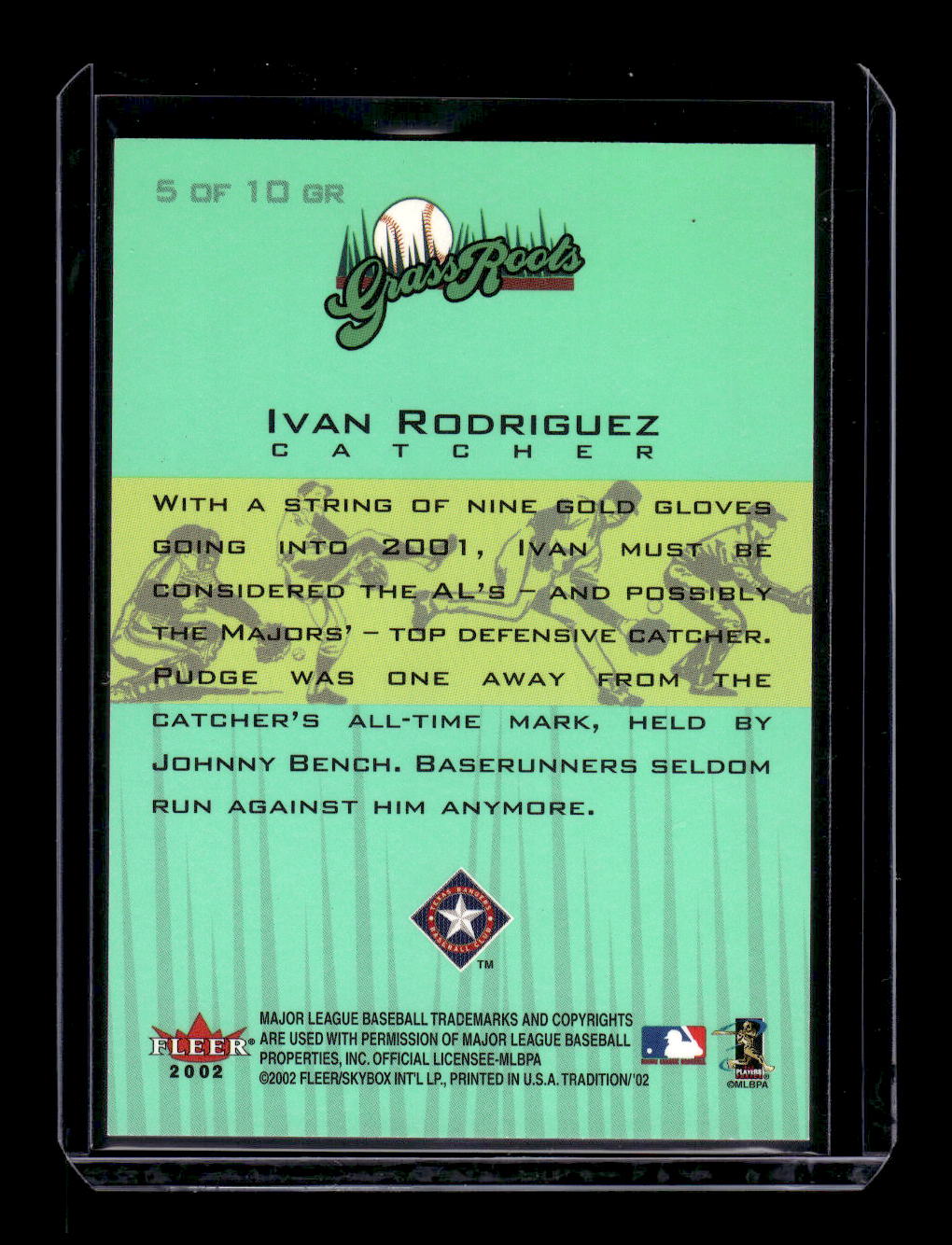 2002 Fleer Tradition Grass Roots #5 Ivan Rodriguez (Texas Rangers)