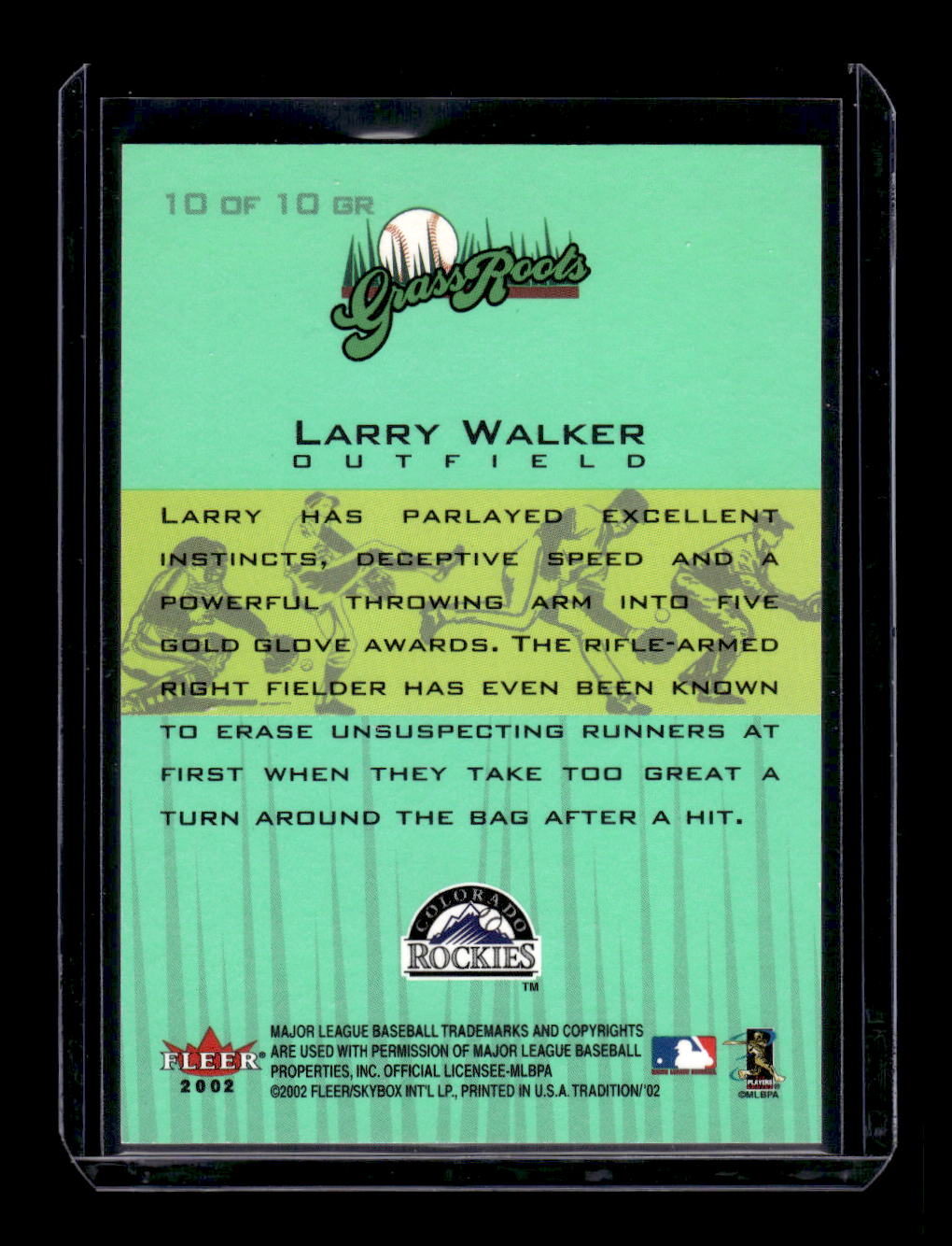 2002 Fleer Tradition Grass Roots #10 Larry Walker (Colorado Rockies)