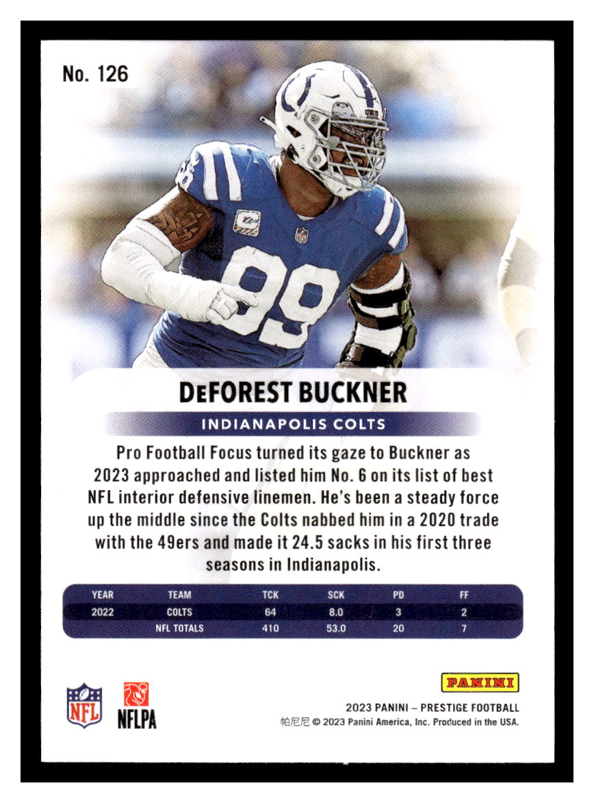 2023 Panini Prestige #126 Deforest Buckner (Indianapolis Colts)