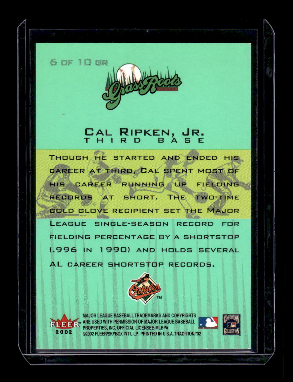 2002 Fleer Tradition Grass Roots #6 Cal Ripken (Baltimore Orioles)