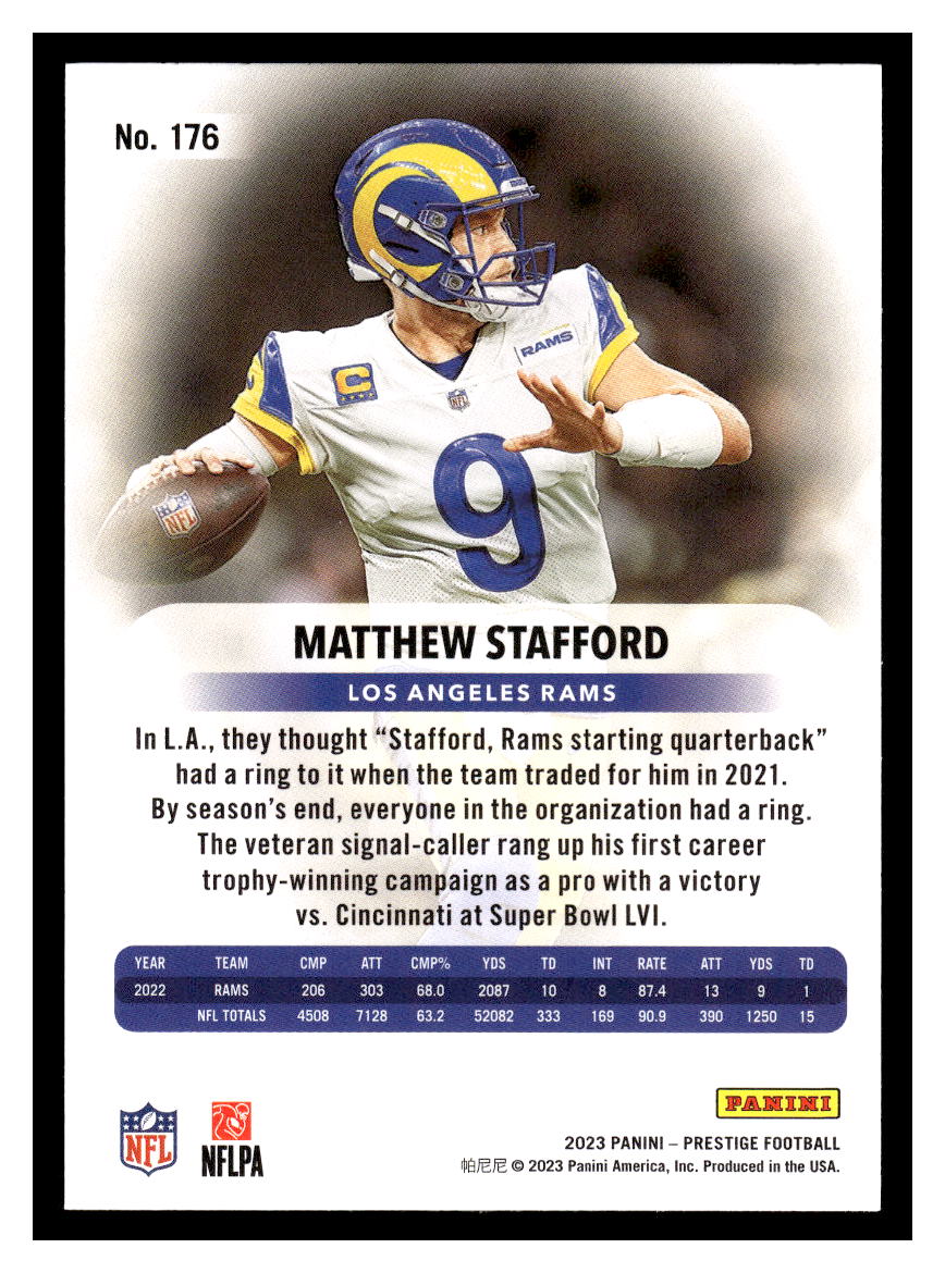 2023 Panini Prestige #176 Matthew Stafford (Los Angeles Rams)