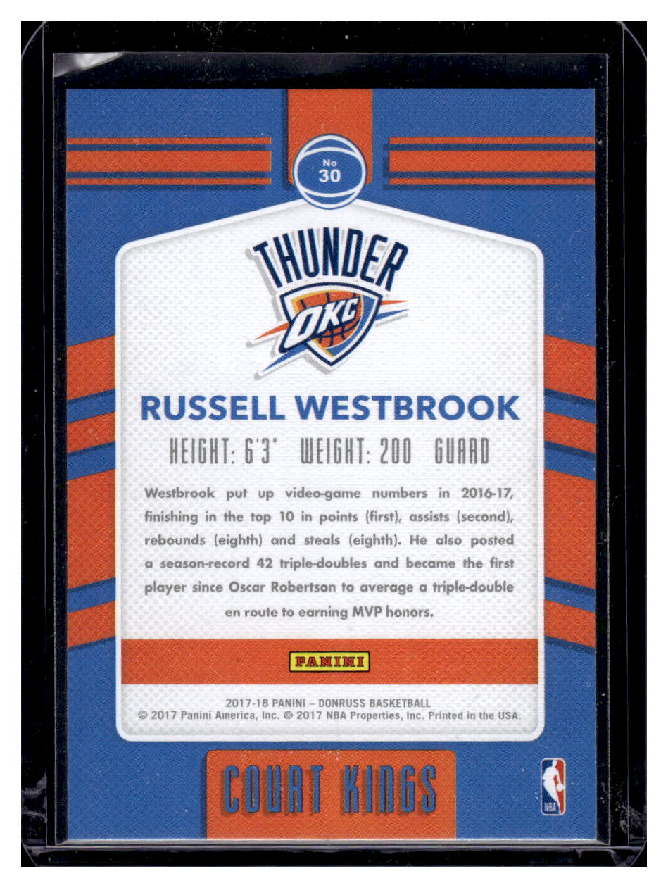 2017 Donruss "Court Kings" #30 Russell Westbrook (Oklahoma City Thunder)