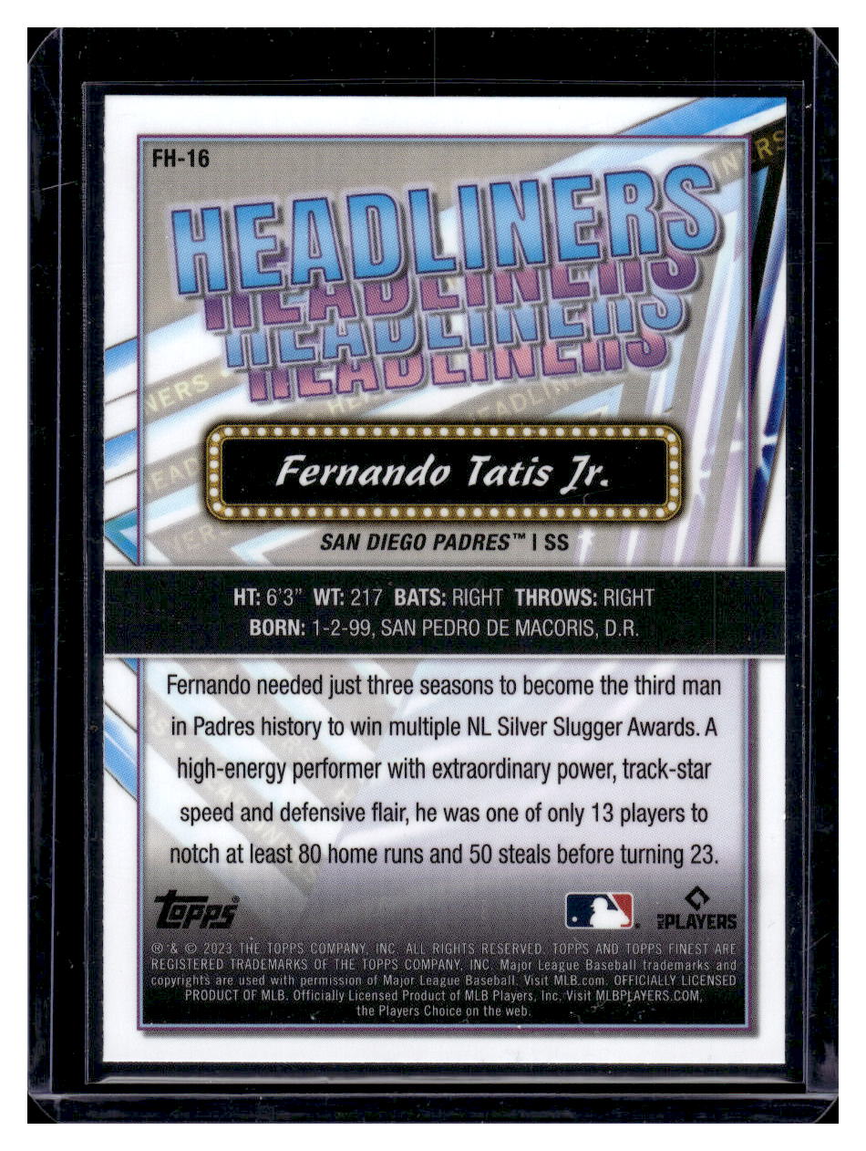 2023 Topps Finest "Headliners" #FH-16 Fernando Tatis (San Diego Padres)