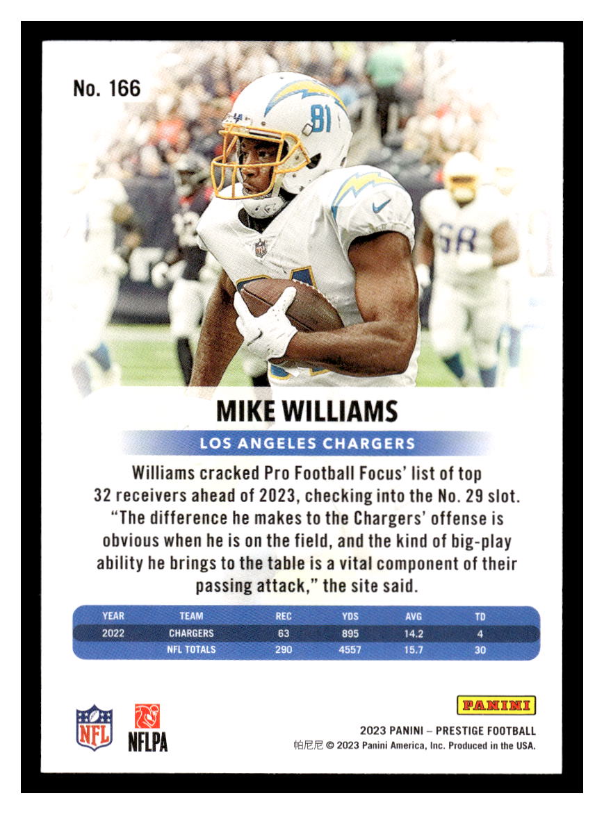 2023 Panini Prestige #166 Mike Williams (Los Angeles Chargers)