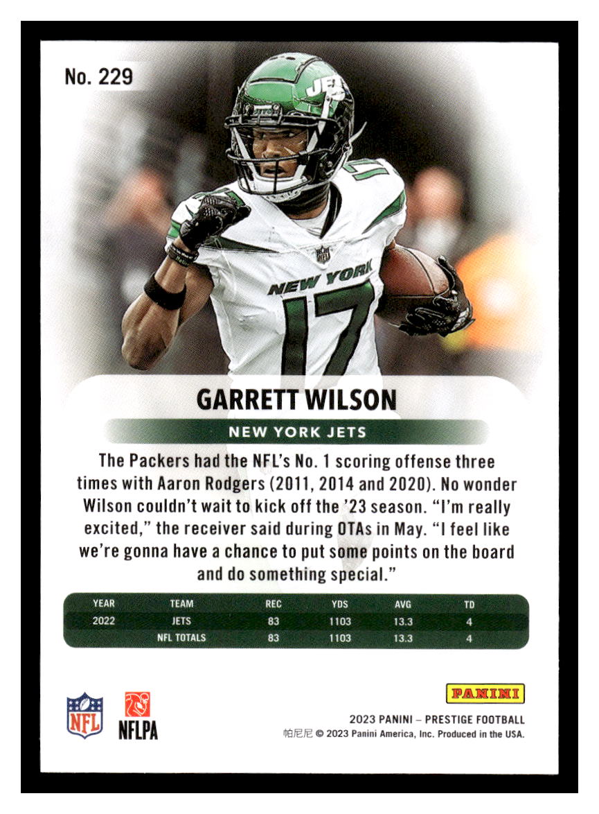 2023 Panini Prestige #229 Garrett Wilson (New York Jets)