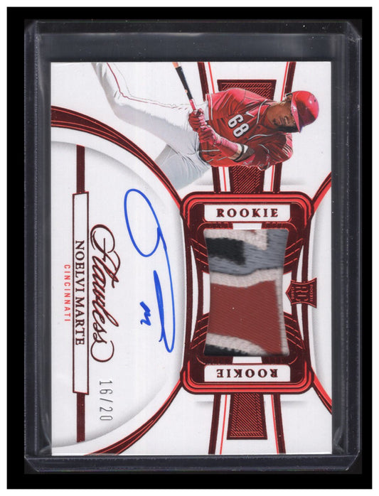 2023 Panini Flawless #PPAH-NM Noelvi Marte Rookie Patch Autograph #'d /20 (Cincinnati Reds)