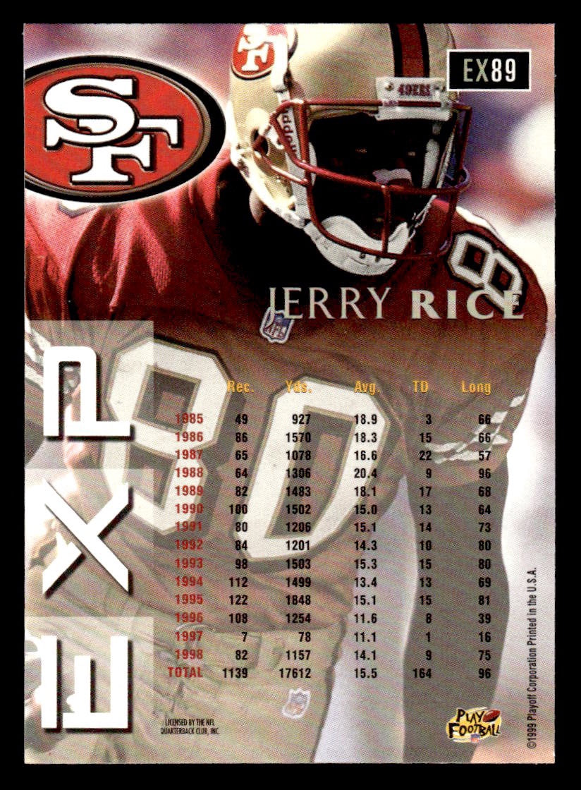 1999 Playoff Prestige EXP #EX89 Jerry Rice