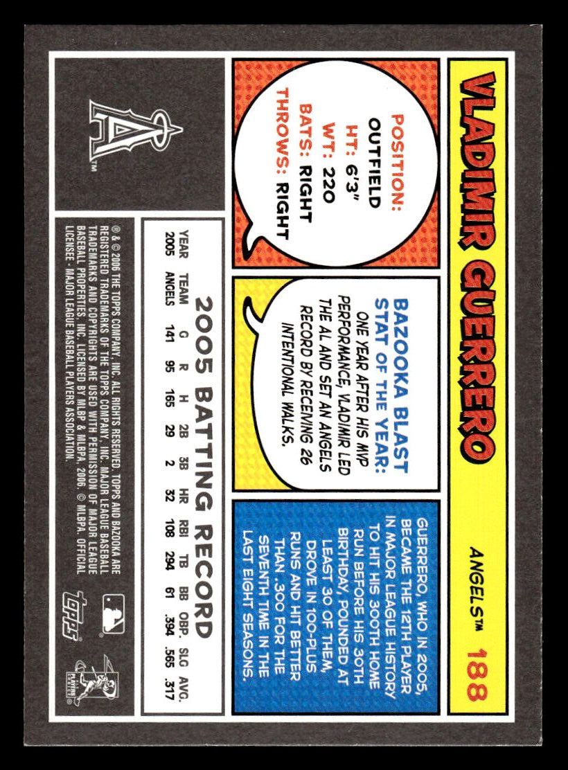 2006 Bazooka #188 Vladimir Guerrero (Los Angeles Angels)